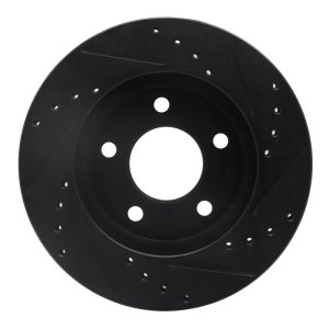 Buick Rendezvous Brake Rotor (1) - Front Left - R1 Concepts - Drilled & Slotted - Black - `01-`07
